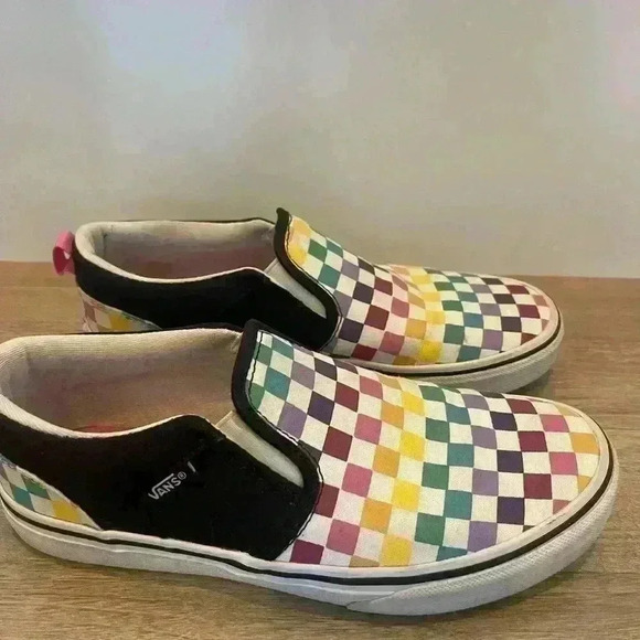 Vans slip on womens size 5 (Asher party check multi) - Picture 2 of 5